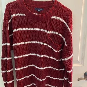 Maroon and white sweater